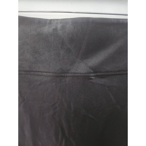 Spanx Faux Leather Legging Black Womens Latge #2437 Pants Stretchy Shiny - Picture 2 of 7
